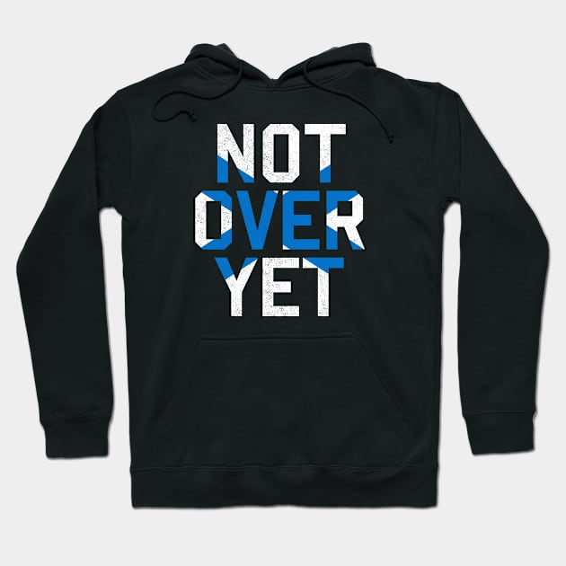 Not Over Yet - blue edition Hoodie by MplusC